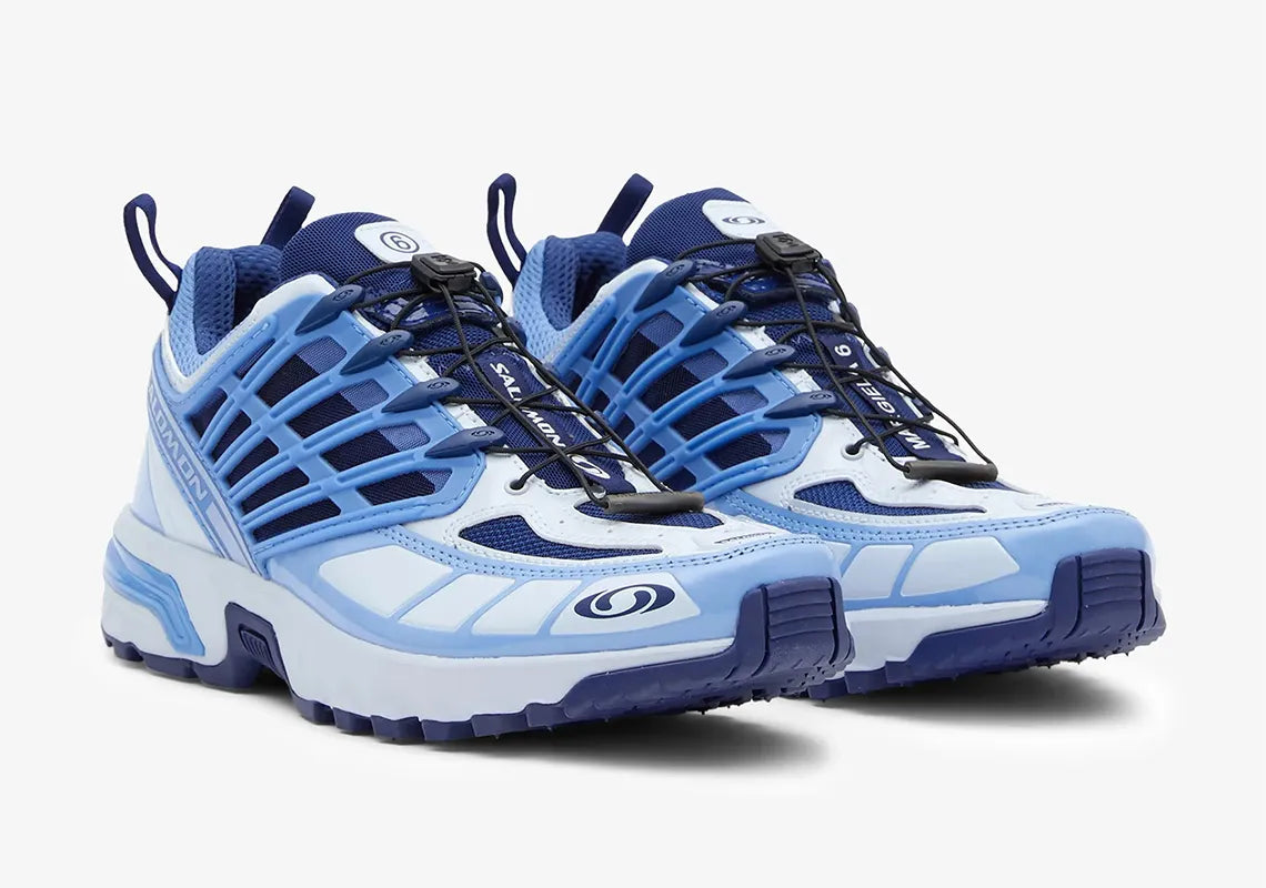 Sneakers Salomon ACS Pro Advanced MM6 Maison Margiela Blue Bonnet en mesh technique avec système Agile Chassis et semelle Contagrip