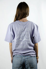 Dame du Sud Lavande, t-shirt coloris lavande de la ligne Tee-Shirt Ville D’Âme du Sud au style casual méditerranéen.