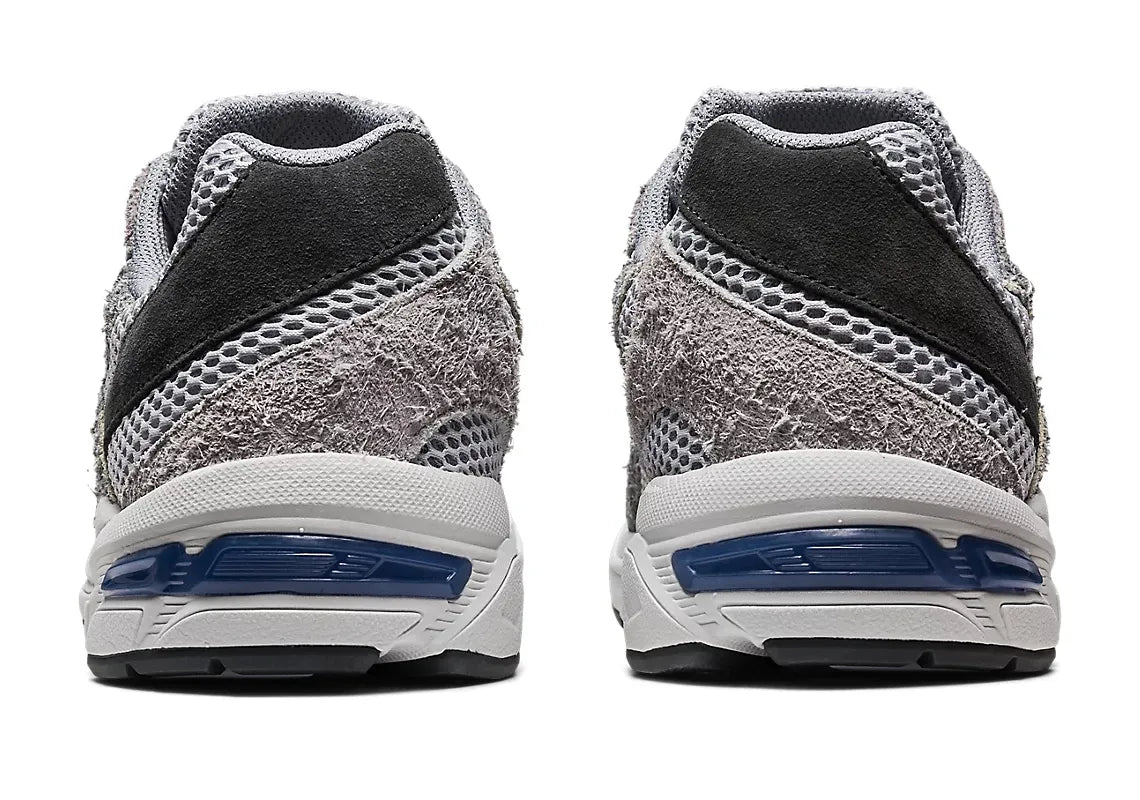ASICS Gel-1130 Mid Grey Steel Grey – sneakers modernes et confortables inspirées du rétro-running, bleu, gris, noir, vue du dos 