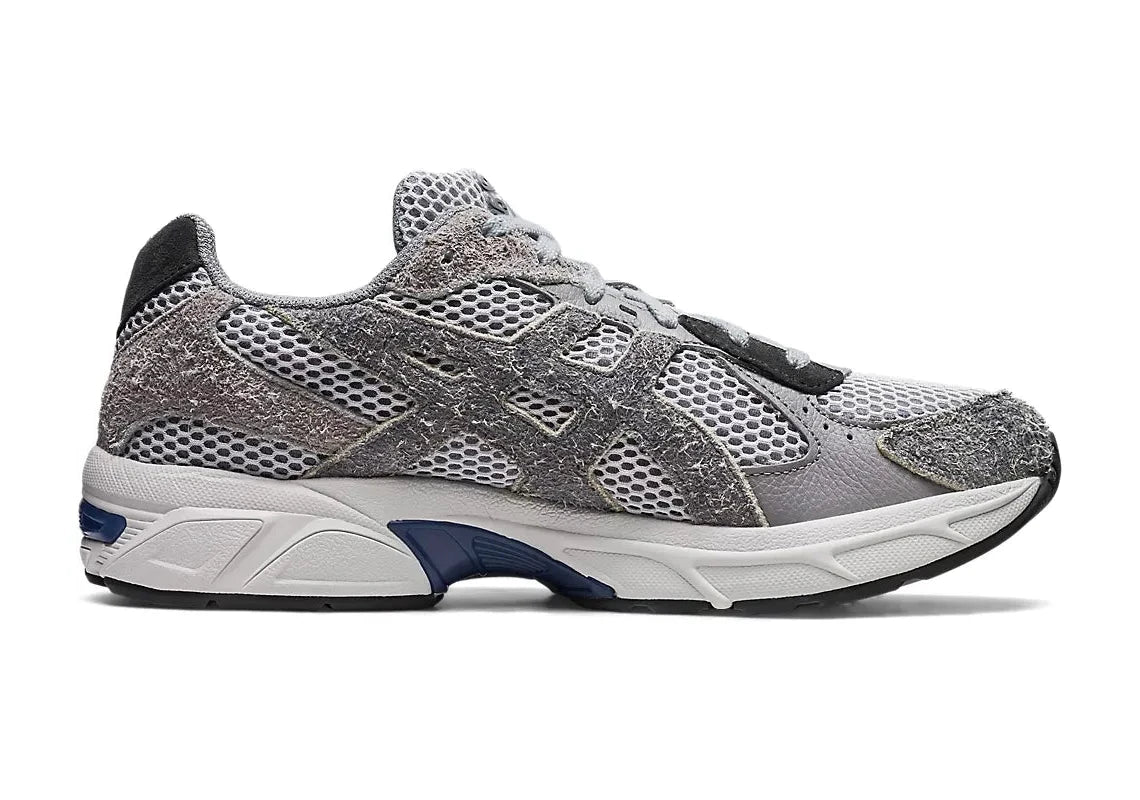 ASICS Gel-1130 Mid Grey Steel Grey – sneakers modernes et confortables inspirées du rétro-running, bleu, gris, noir, vue de face