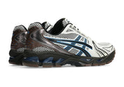 Sneakers ASICS Gel-Kayano 14 Cream et Blue Coast en mesh respirant avec amorti GEL® et semelle FF Blast+ premium.Vue de coté 