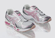 ASICS Gel-Kayano 14 Unlimited Pack White Fawn – sneakers rétro-running blanches et beige , vue de profil