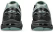 Sneaker ASICS GT-2160 NS Slate Grey en mesh gris avec amorti GEL et silhouette rétro-running moderne et minimaliste vue de derrière. 