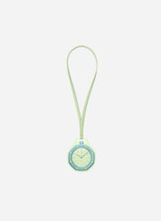 Swatch x Audemars Piguet Royal Pop Blaue Acht SSX03L101N, montre de poche mécanique en Bioceramic bleu avec cadran vert citron effet Tapisserie.