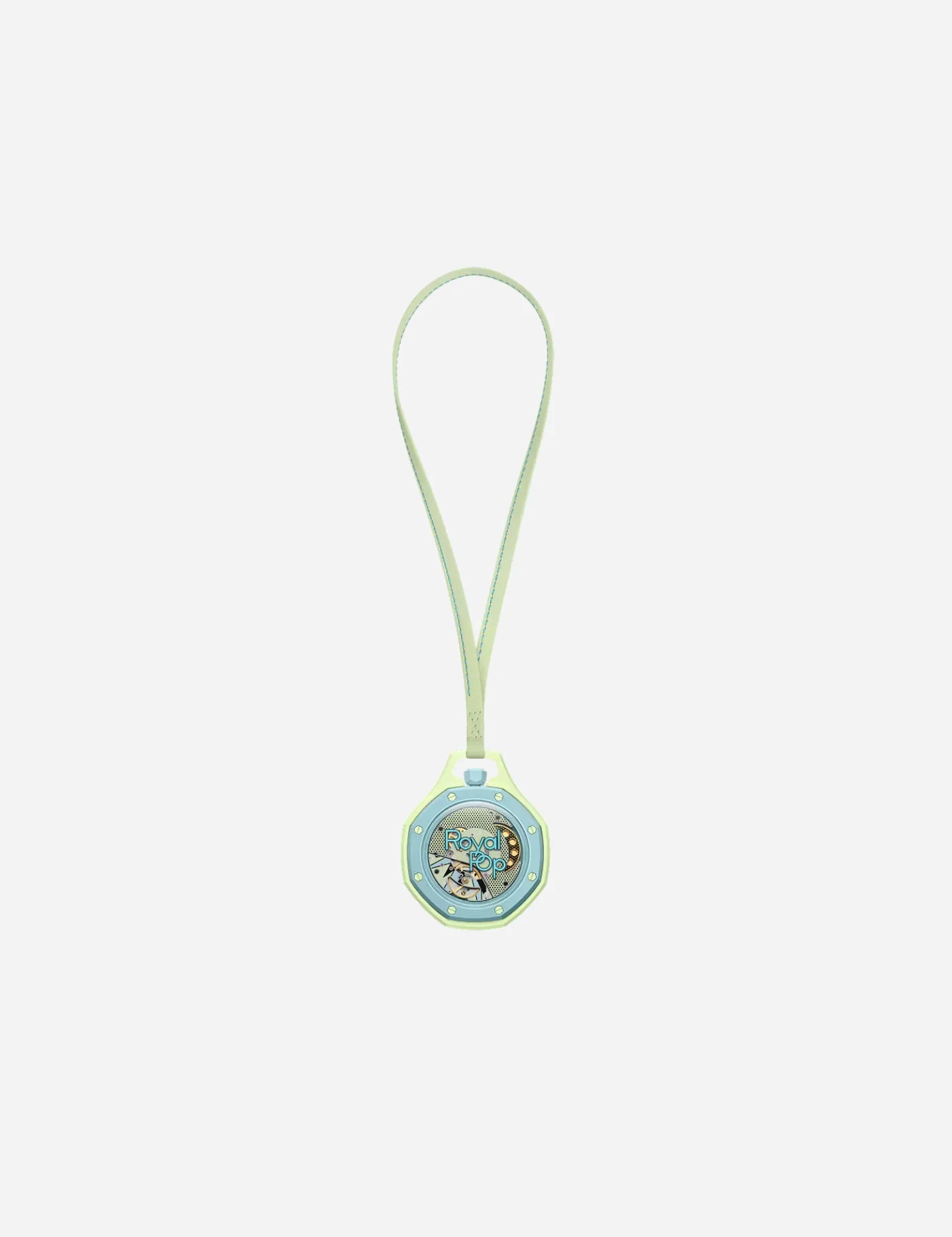 Swatch x Audemars Piguet Royal Pop Blaue Acht SSX03L101N, montre de poche mécanique en Bioceramic bleu avec cadran vert citron effet Tapisserie.