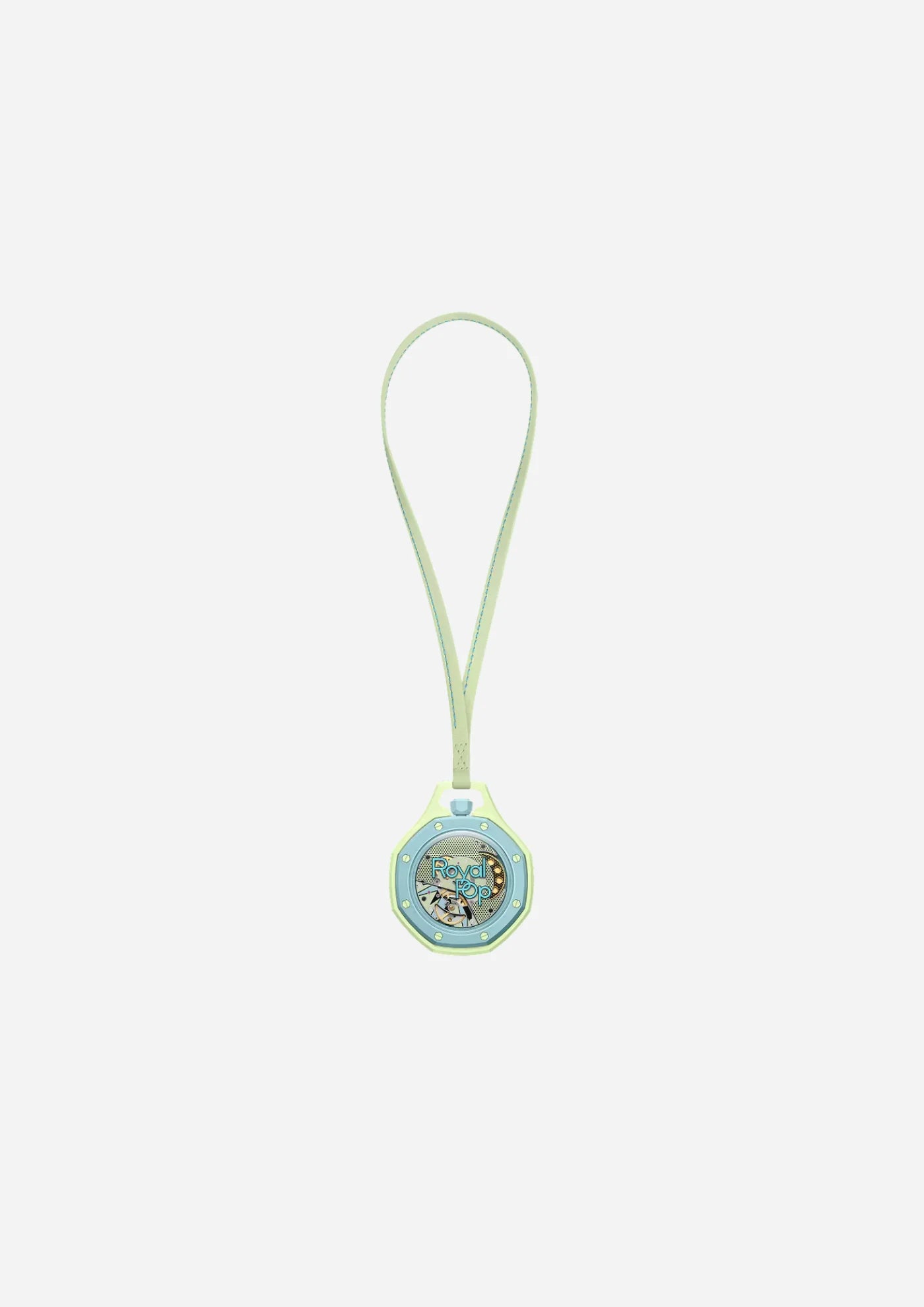 Swatch x Audemars Piguet Royal Pop Blaue Acht SSX03L101N, montre de poche mécanique en Bioceramic bleu avec cadran vert citron effet Tapisserie.