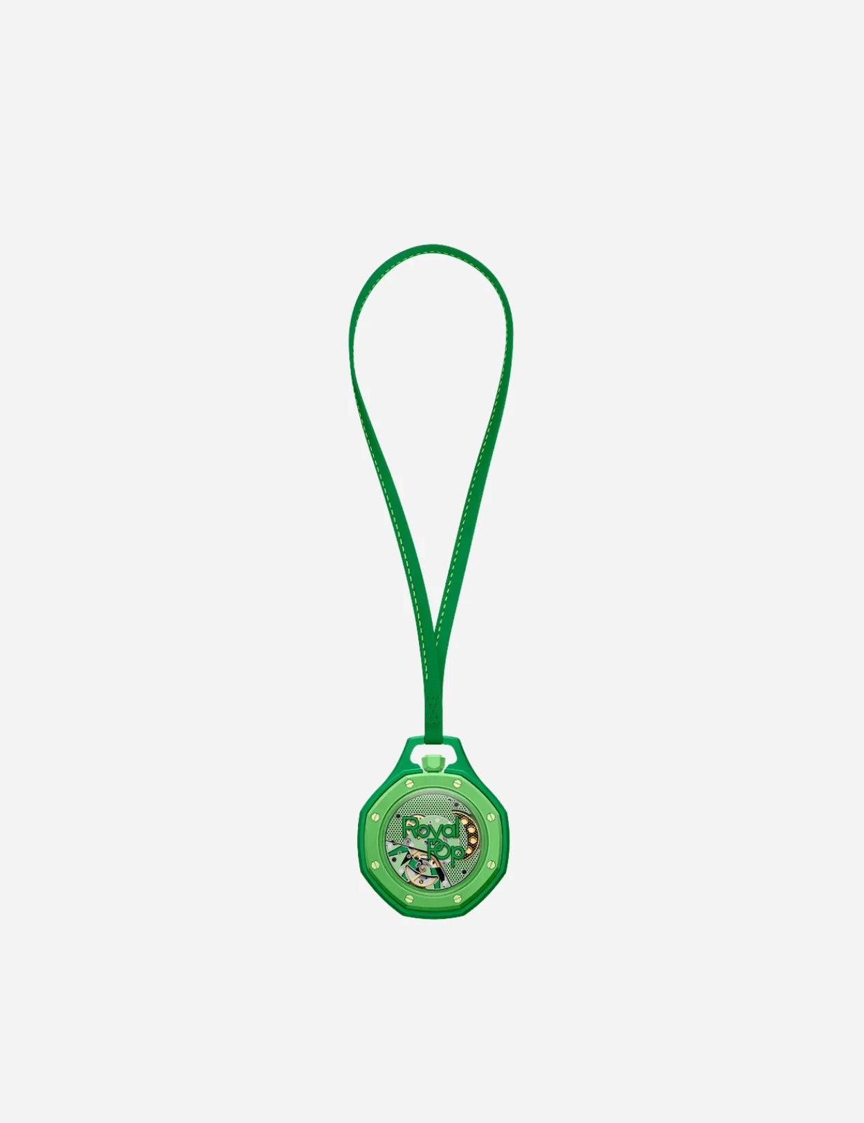 Swatch x Audemars Piguet Royal Pop Green Eight SSX03G100N, montre de poche mécanique verte en Bioceramic avec cadran Tapisserie et lunette octogonale.