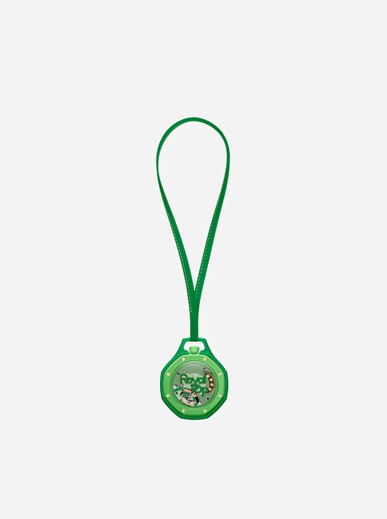 Swatch x Audemars Piguet Royal Pop Green Eight SSX03G100N, montre de poche mécanique verte en Bioceramic avec cadran Tapisserie et lunette octogonale.
