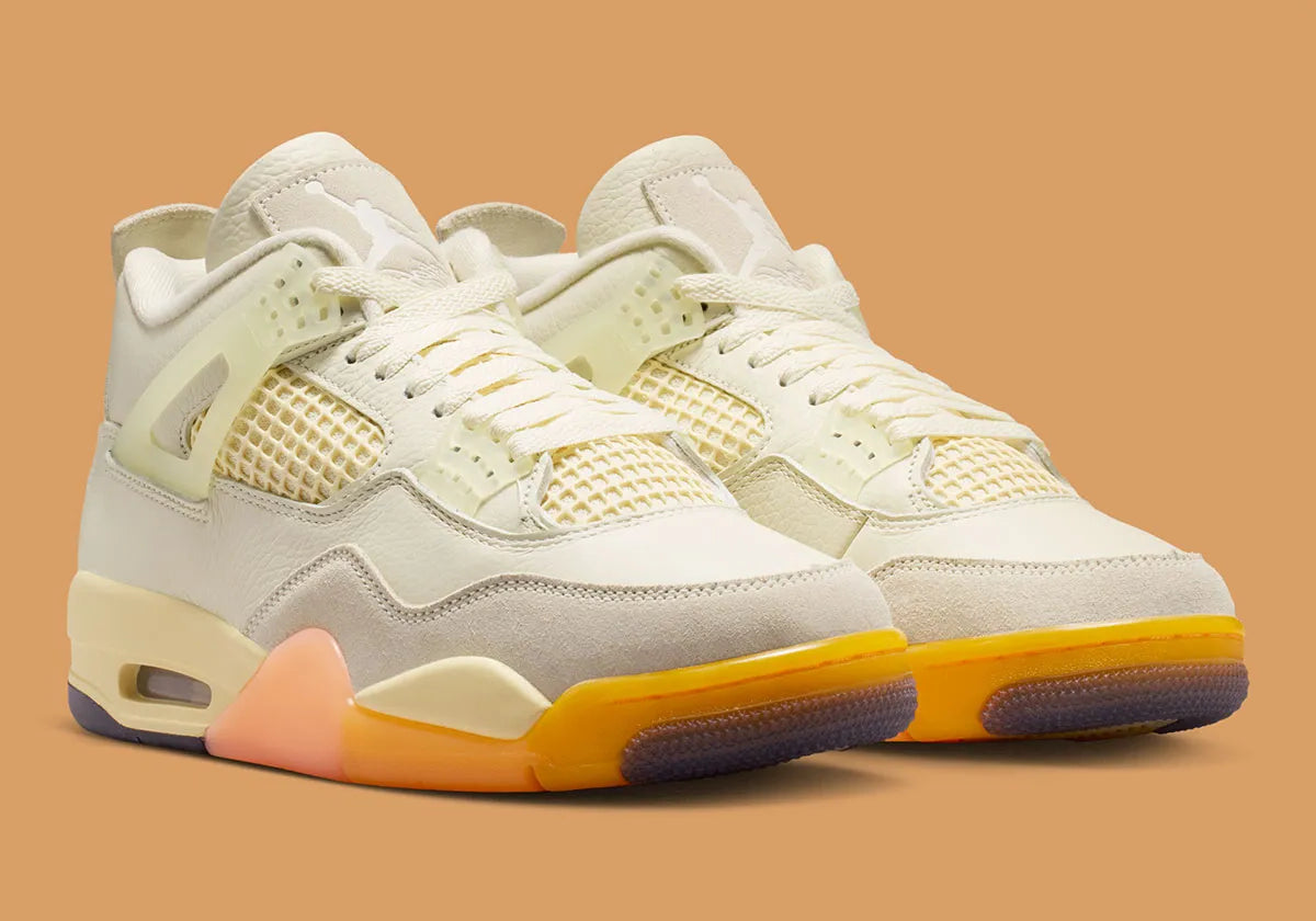 Air Jordan 4 Retro Birds of Paradise, sneakers Jordan 4 avec amorti Air-Sole visible, tige en matériaux premium et coloris Birds of Paradise.