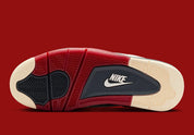 Sneaker Air Jordan 4 Nigel Sylvester Brick By Brick rouge brique en suède premium avec semelle Air visible et détails OG iconiques.
