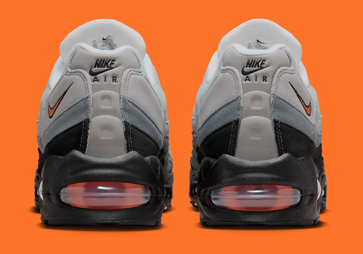 Sneakers Nike Air Max 95 OG Big Bubble Bright Mandarin 2.0 en mesh respirant et superpositions premium avec amorti Air Max maximal.Vue arrière 