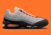 Sneakers Nike Air Max 95 OG Big Bubble Bright Mandarin 2.0 en mesh respirant et superpositions premium avec amorti Air Max maximal.Vue de coté 