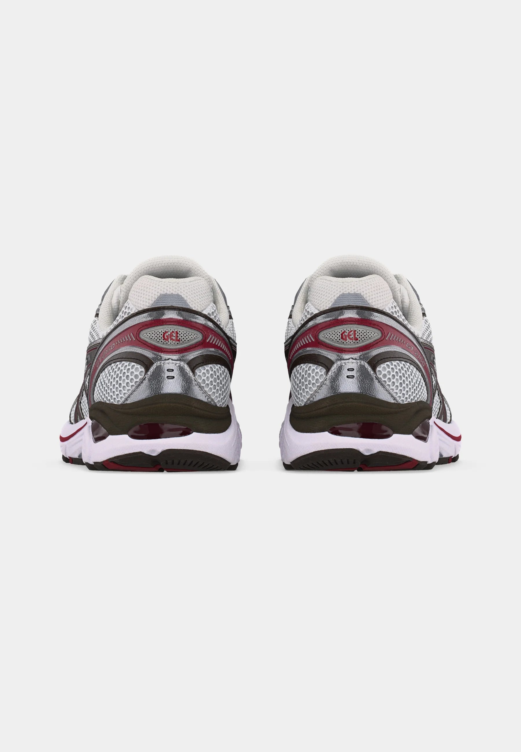 Sneaker ASICS GT-2160 White Oxblood en mesh blanc avec détails bordeaux et amorti GEL pour un confort optim