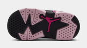 Air Jordan 6 Retro Low Black Fierce Pink (TD) IQ5607-001 en cuir noir avec accents Fierce Pink, boucle talon et semelle caoutchouc.