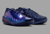 Nike Air Zoom GT Cut 4 Cade Cunningham College Navy PE, sneaker de basketball Nike bleu marine en édition Player Exclusive associée à Cade Cunningham vue de profil. 