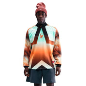 Nike France Hollywood Goalkeeper Jersey Black/Monarch/Metallic Copper, maillot de gardien de l'Équipe de France avec imprimé graphique exclusif, coq centré et finitions premium vu de face. 