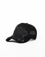 Casquette Torom Noir – casquette streetwear en coton premium noire avec logo brodé, vue de face