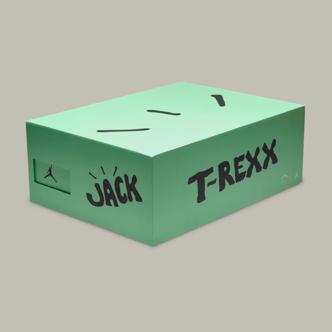 Boite de la Jordan Jumpman Jack TR Travis Scott Chase B noires avec détails argentés en matériaux premium et sangles signature