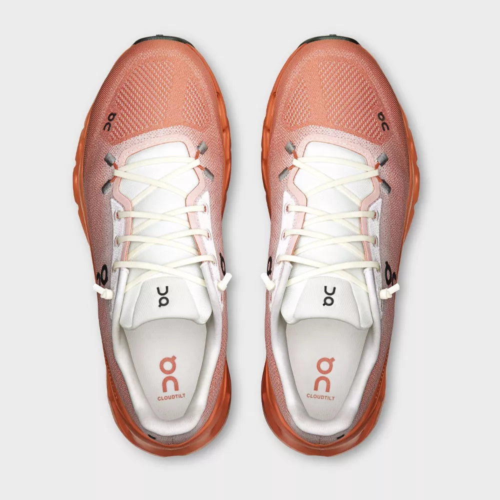On Running Cloudtilt Ivory Canyon, sneaker lifestyle ivoire et beige équipée des technologies CloudTec Phase® et Helion™ offrant un amorti performant et un confort optimal.