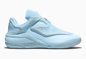 Converse SHAI 001 Masi Blue, sneaker de basketball bleu clair monochrome avec empeigne moulée, fermeture zippée et silhouette futuriste.