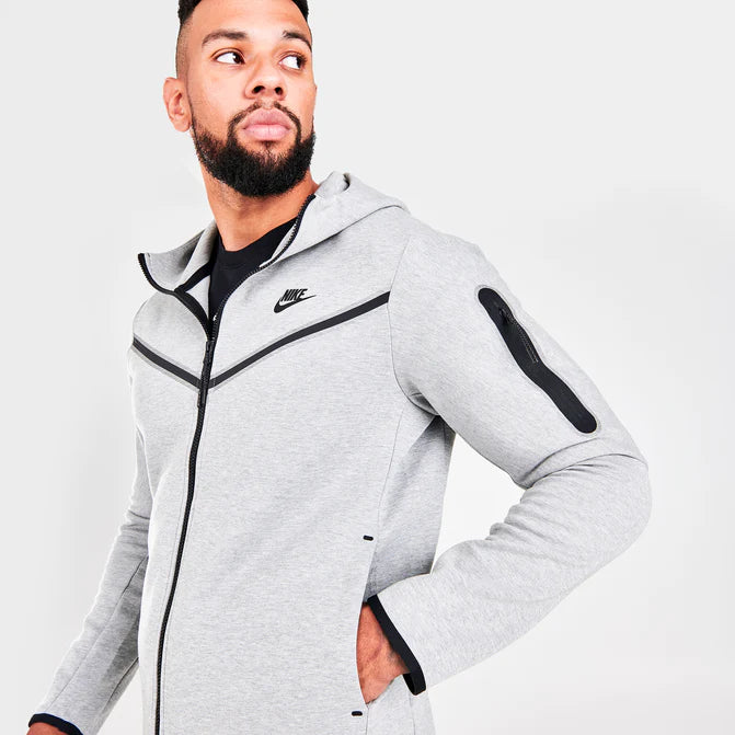Nike Sportswear Tech Fleece Full Zip Hoodie Joggers Set Grey