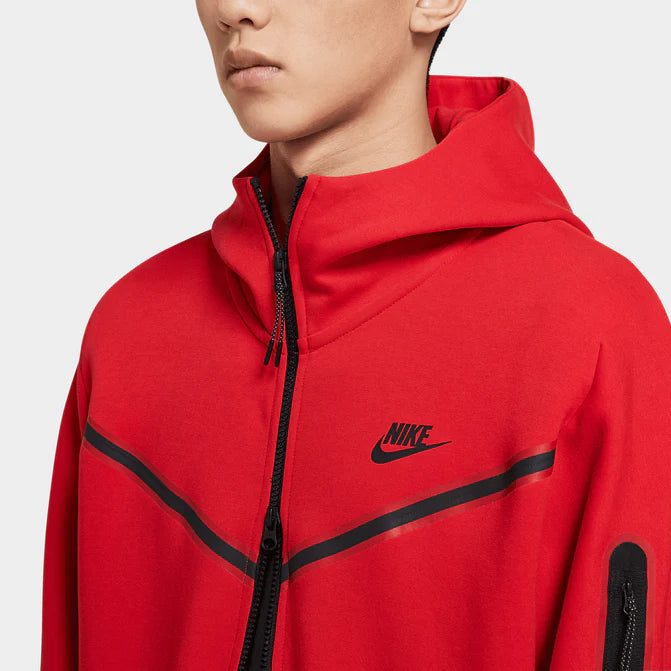 Nike Sportswear Tech Fleece Full Zip Hoodie Joggers Set University Red
