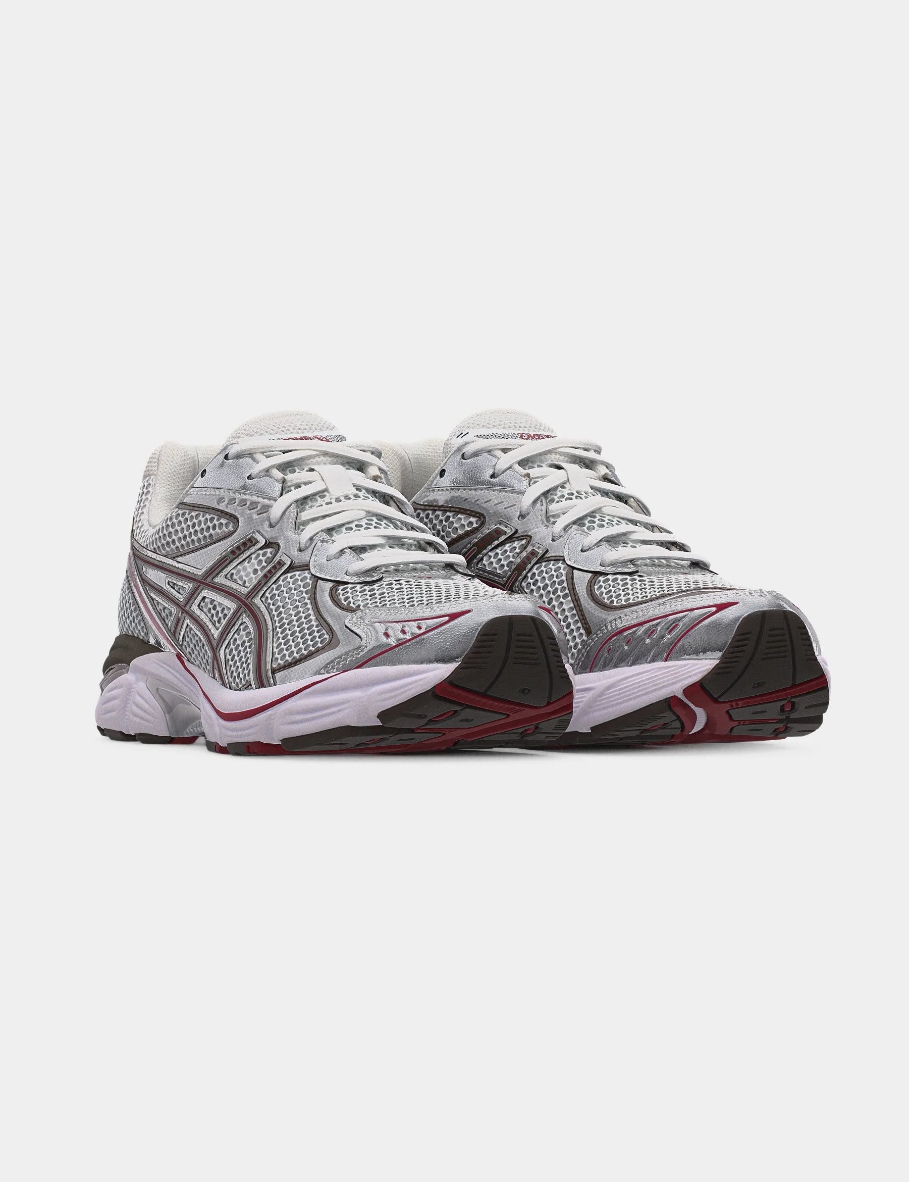 Sneaker ASICS GT-2160 White Oxblood en mesh blanc avec détails bordeaux et amorti GEL pour un confort optim