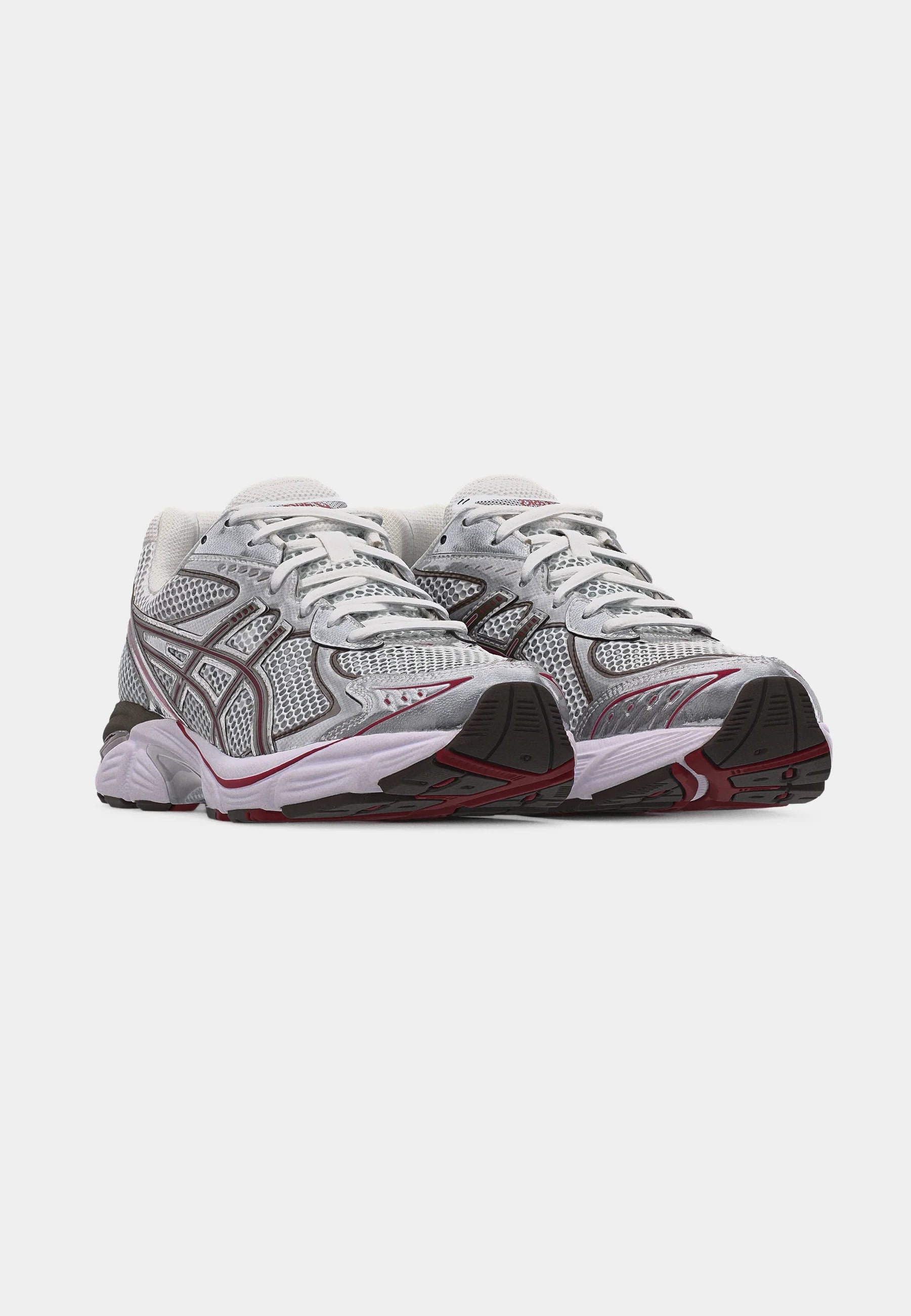Sneaker ASICS GT-2160 White Oxblood en mesh blanc avec détails bordeaux et amorti GEL pour un confort optim