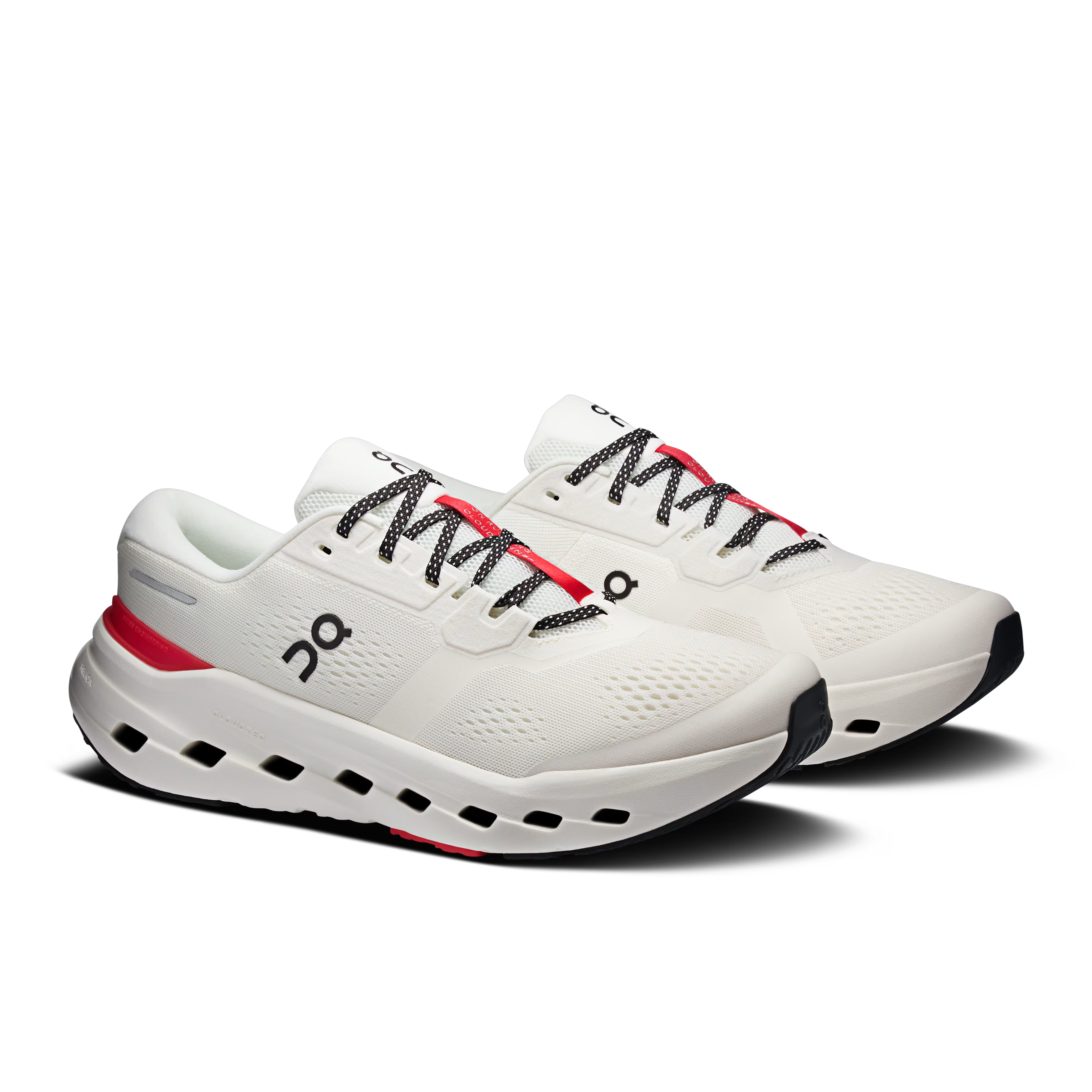 On Running Cloudrunner 3 Ivory Robin crème et bleu en mesh technique avec semelle CloudTec et mousse Helion performante. vue de 3/4