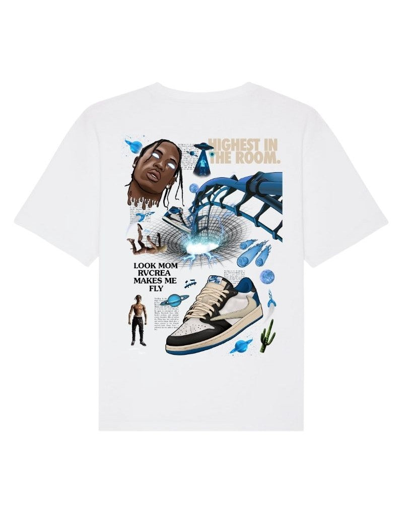 ENCORE Sneakers X RVCREA 'Cactus 1 Blue Fragment' T-shirt (white)