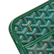 Goyard Jouvence Toiletry Bag MM Green, trousse de toilette verte en toile Goyardine avec détails en cuir et finition palladium.