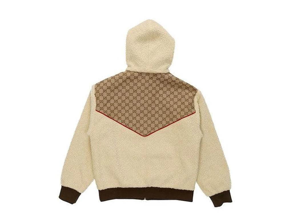 Gucci x The North Face GG Canvas Shearling Jacket Beige en toile GG beige avec coupe structurée et branding collaboratif Gucci x The North Face.