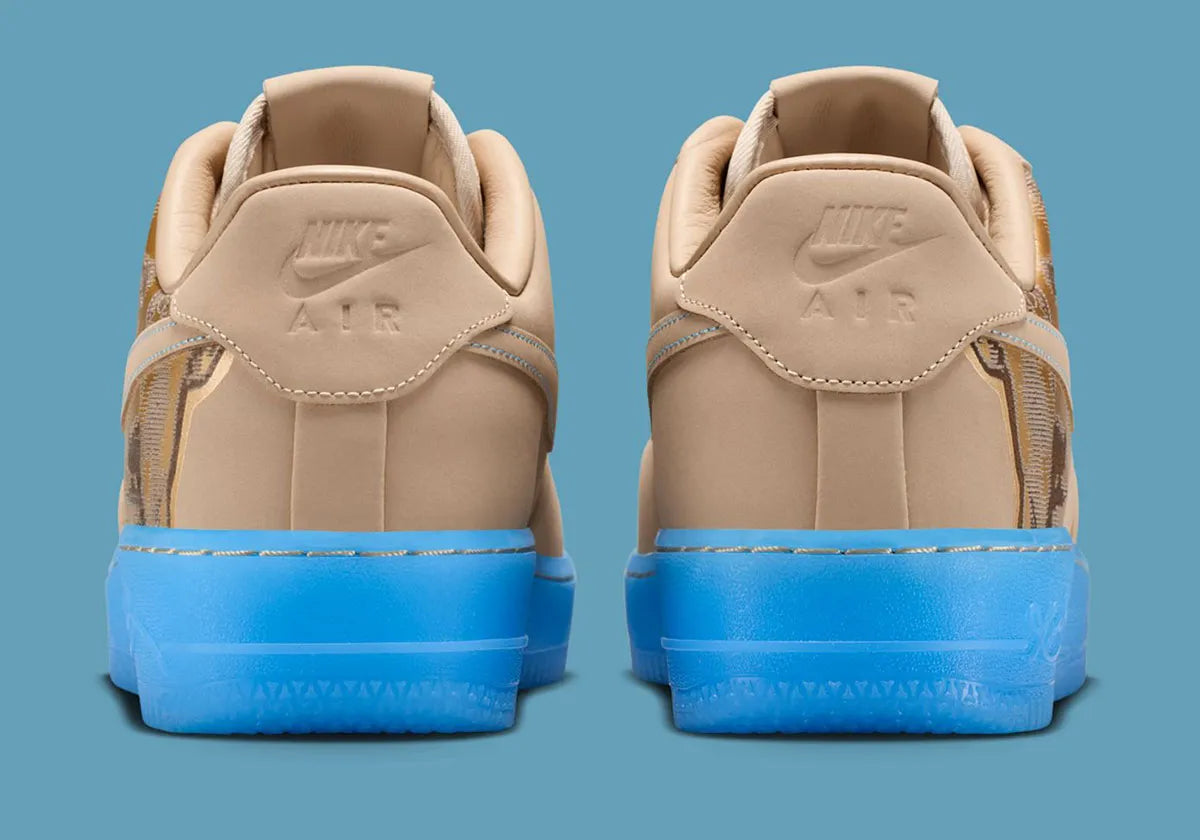 Sneakers Nike Air Force 1 Low Protro Kobe Bryant Linen beige en cuir premium avec détails signature et amorti Air iconique
