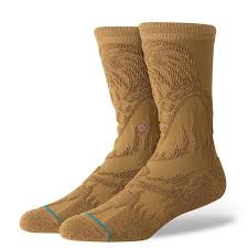 Stance Reverse Chewie Crew, chaussettes montantes Star Wars au motif Chewbacca avec coupe Crew et design inspiré du célèbre Wookiee.