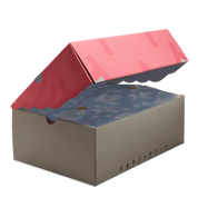 Image de la Jordan 2 Rétro J Balvin, sneaker en cuir blanc avec dégradés pastel, logo Wings iridescent et smiley brodé au talon. (vue boite)