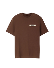 Tee-shirt Jacquemus marron en coton gros grain avec texture structurée et finitions premium