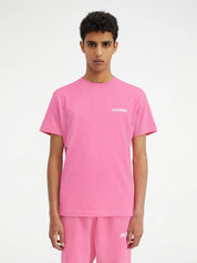 TEE SHIRT JACQUEMUS ROSE A LOGO IMPRIME BLANC SUR LE COEUR