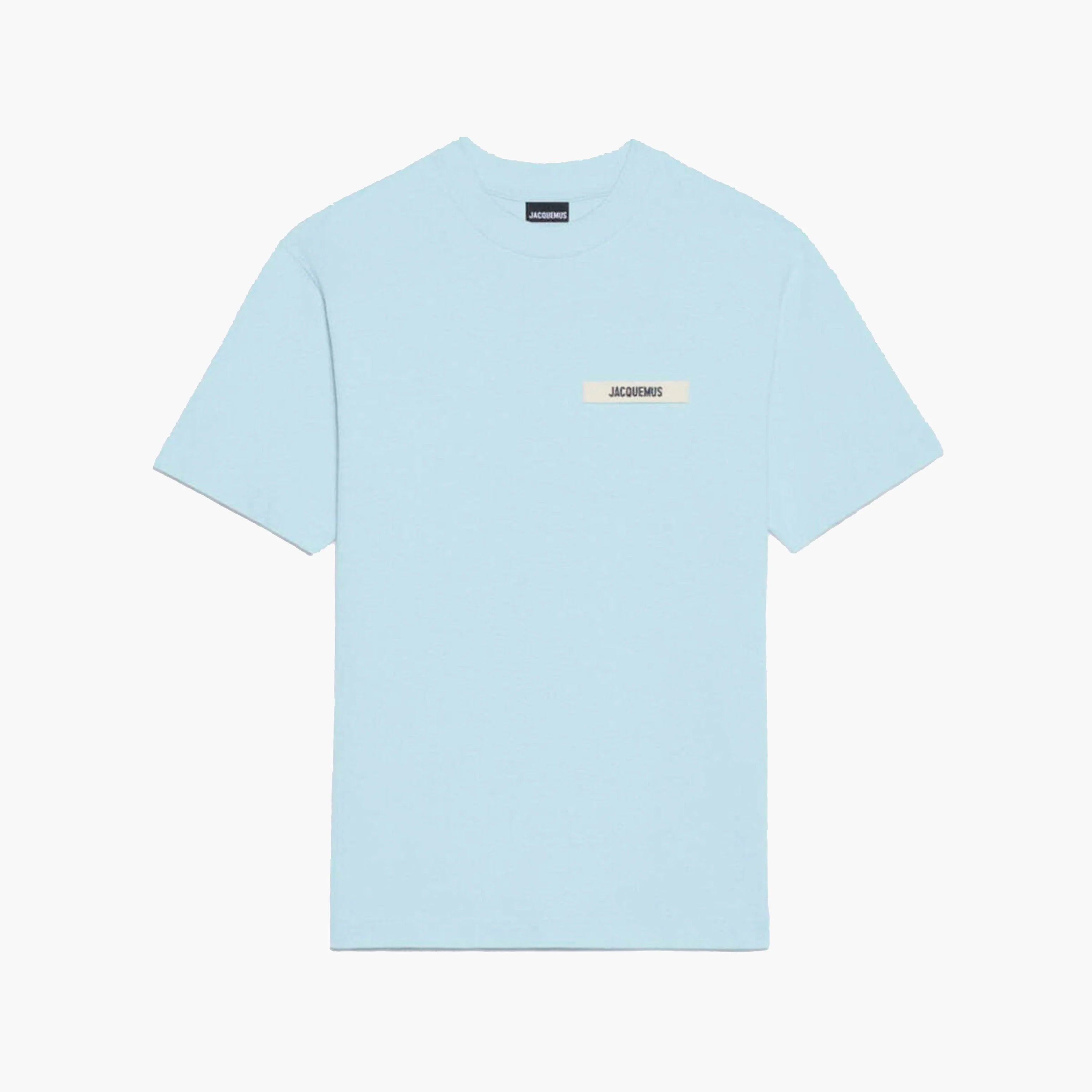 
Tee-shirt JACQUEMUS Gros Grain bleu clair en coton premium, avec col rond côtelé, détail Gros Grain signature et coupe régulière au style minimaliste.