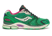 Saucony ProGrid Triumph 4 Jae Tips “Sugar Maple” vert Fern avec suède terreux et motifs floraux multicolores, amorti ProGrid.