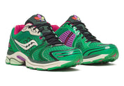 Saucony ProGrid Triumph 4 Jae Tips “Sugar Maple” vert Fern avec suède terreux et motifs floraux multicolores, amorti ProGrid.