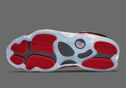 Air Jordan 6 Rings Gym Red 322992-601 rouge, noire et blanche avec empiècements brillants, mesh et silhouette basketball hybride.