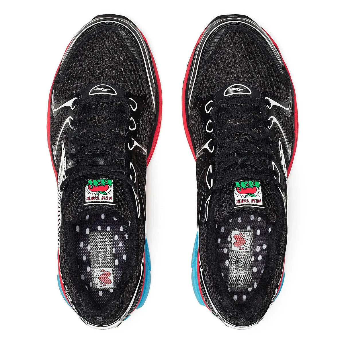 Saucony ProGrid Triumph 4 Keith Haring NYC Marathon en mesh blanc cassé avec motifs graphiques iconiques et amorti ProGrid.