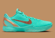 Nike Kobe 6 Protro verte Statue of Liberty avec texture scales, détails cuivrés et amorti Protro.