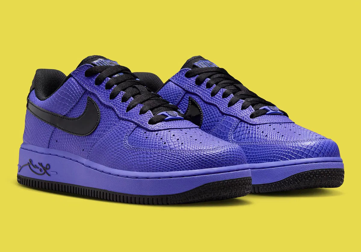Baskets Nike Air Force 1 Low Protro, Kobe Bryant x FC Barcelona, Persian Violet, édition limitée de collection, vue de devant
