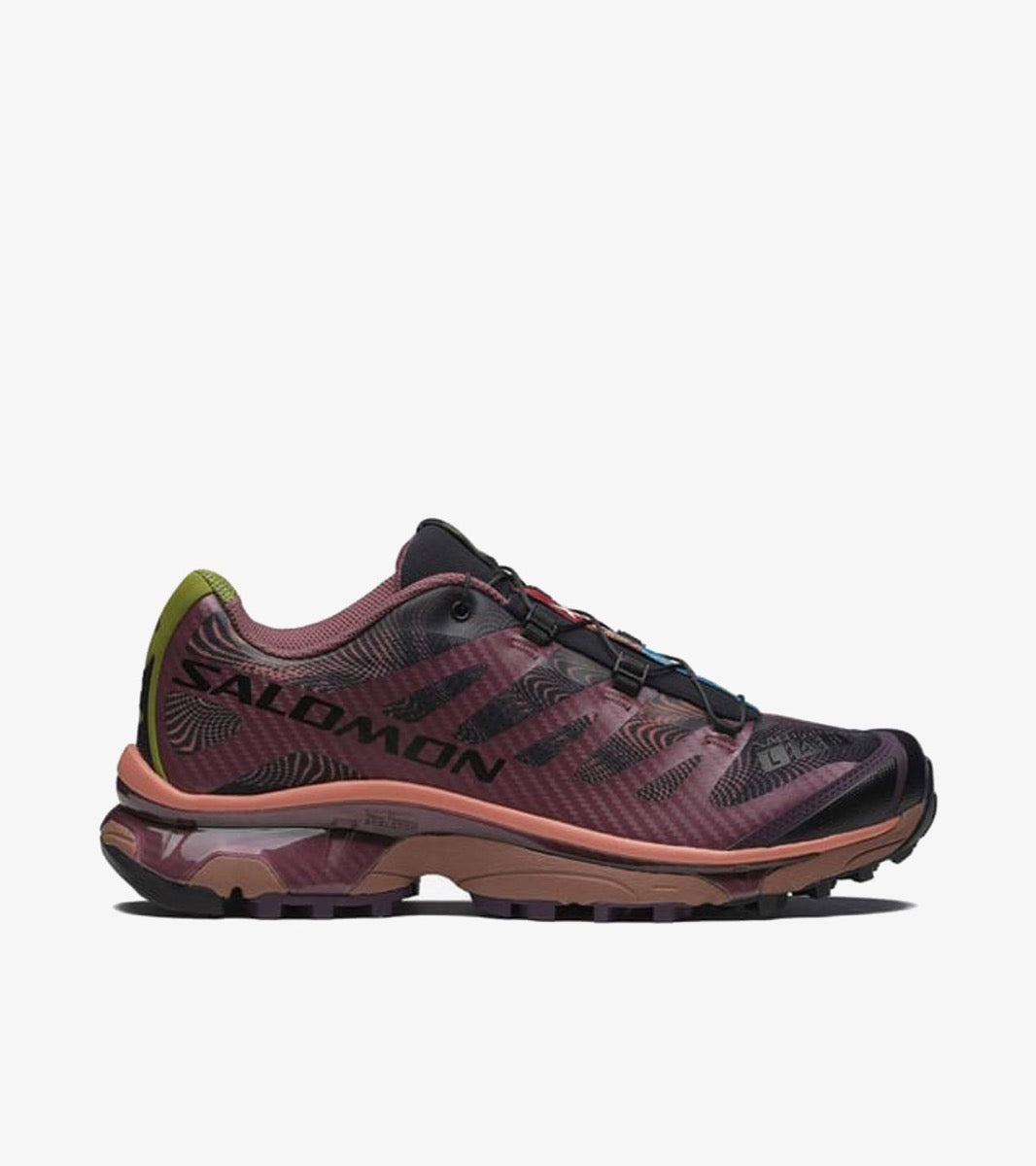 Chaussures trail course salomon foncé rouge et noir confortable 