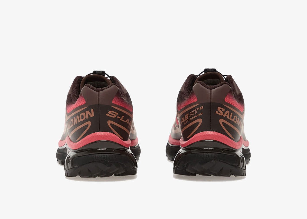 Sneakers Salomon XT-6 Skyline Black Coffee Rouge Red en mesh technique avec Agile Chassis System et semelle Contagrip premium.