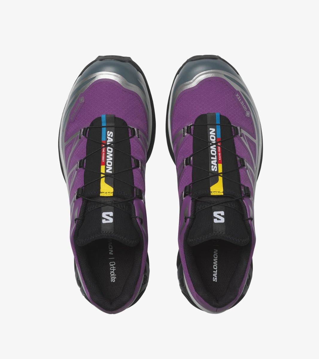 Sneakers Salomon XT-6 Gore-Tex Concord Grape Stormy Weather en mesh technique imperméable avec Contagrip et Agile Chassis System.