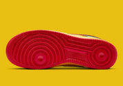 chaussure de ville air force 1 lil yachty coloré été, vert, jaune, rouge, semelle confortable, vue du dessous