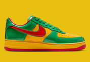 Chaussure de ville air force 1 lil yachty coloré été, vert, jaune, rouge, semelle confortable, vue de profil