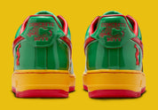 chaussure de ville air force 1 lil yachty coloré été, vert, jaune, rouge, semelle confortable, vue de l'arrière
